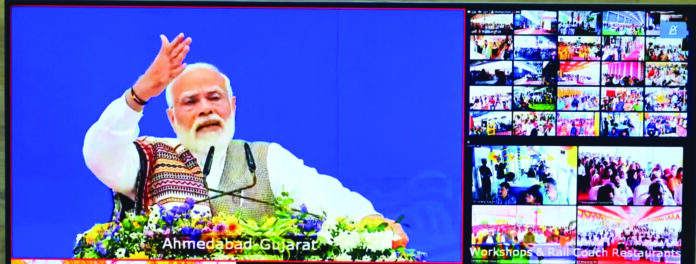 PM Modi-Lays Foundation-Railway Projects-JK-Fish Eye