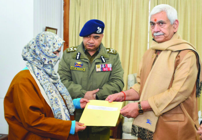 LG Sinha, 27 job letters, Terror victims