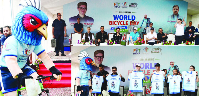 World Bicycle Day, CM Omar flagged, Jammu Cyclothon campaign, Fish Eye