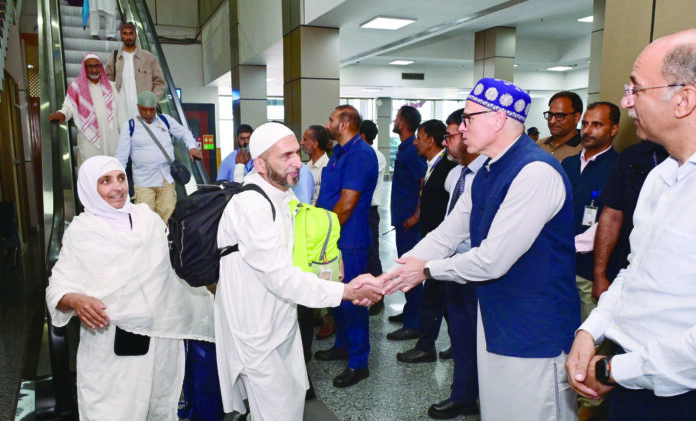 First batch, 144 Hajj pilgrims, Srinagar airport; CM Omar, Fish Eye
