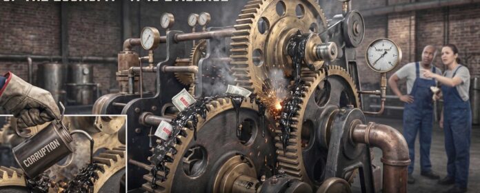 Corruption, Economy, Evidence, Machine Needs Repair, Fish Eye